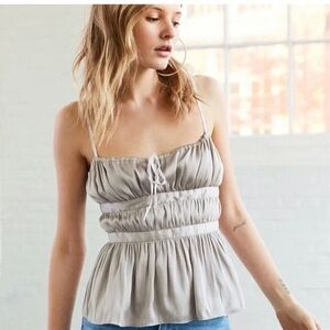 Kimchi Blue Gray Smocked Camisole Top
